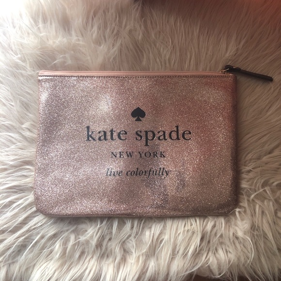 kate spade Handbags - Kate Spade Rose Gold Glitter Clutch ♠️